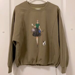 Olive Green Patterned Long Sleeve
